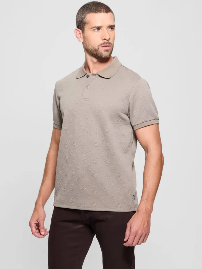 GUESS Shirts Peony Jacquard Polo Black 8211 Men