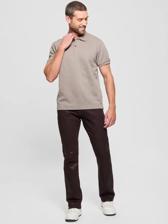 GUESS Shirts Peony Jacquard Polo Black 8211 Men