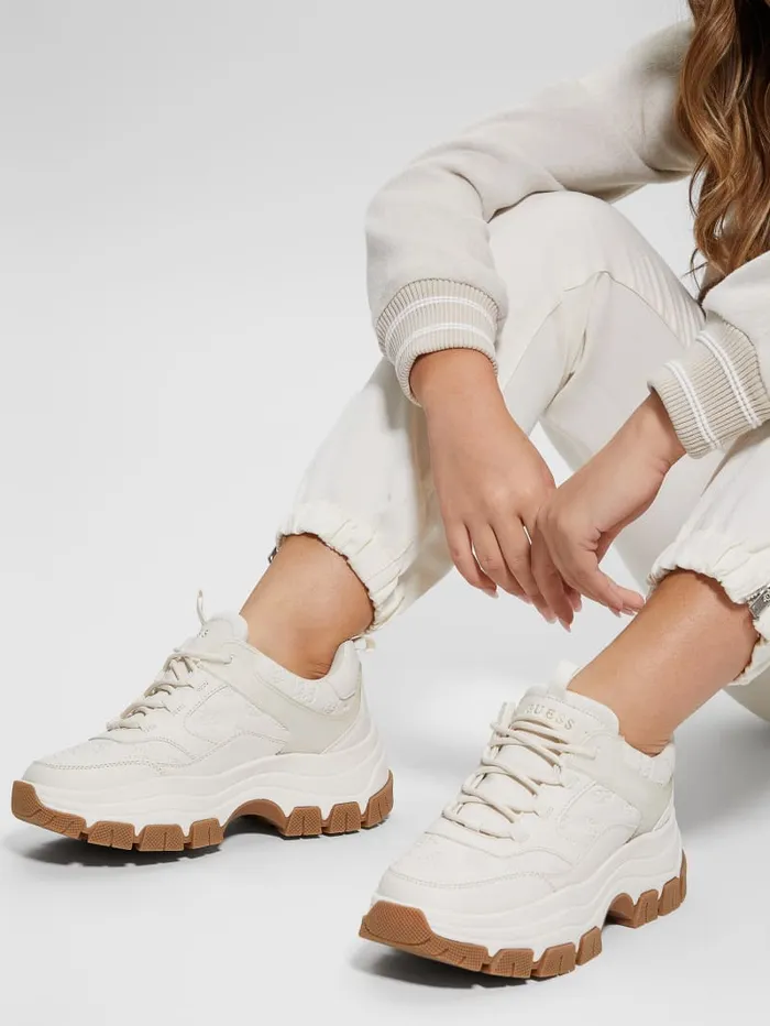 GUESS Shoes Bisun Signature Peony Jogger Sneakers White 8211 Women