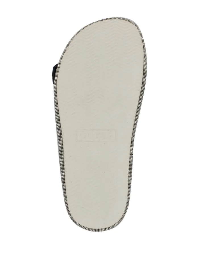 GUESS Shoes Funzya Embellished TwoStrap Denim Slides Blue 8211 Women