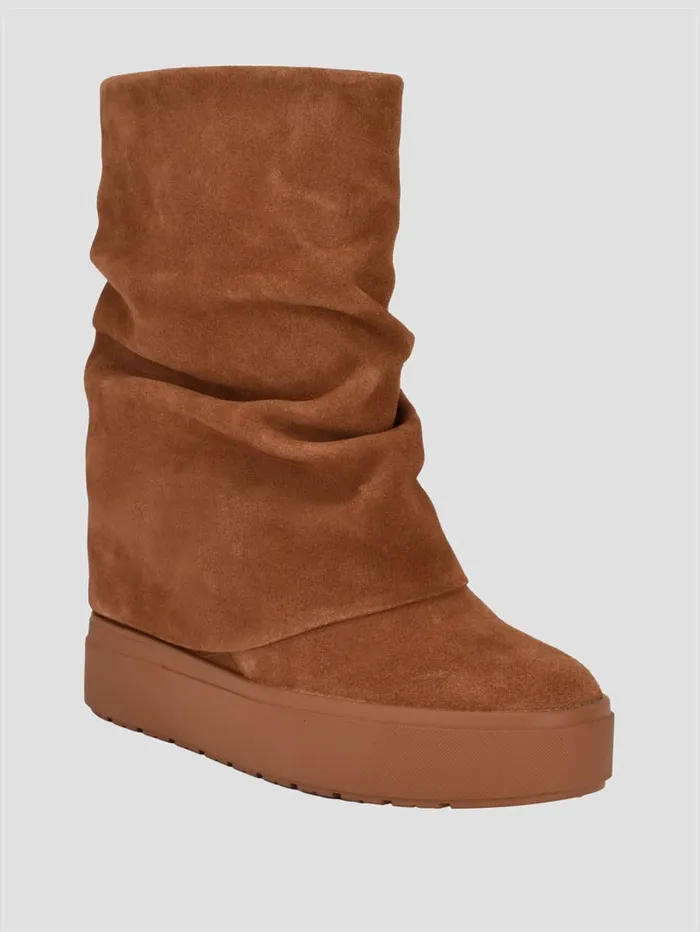 GUESS Shoes Guinna Hidden Wedge Ankle Boots Brown 8211 Women