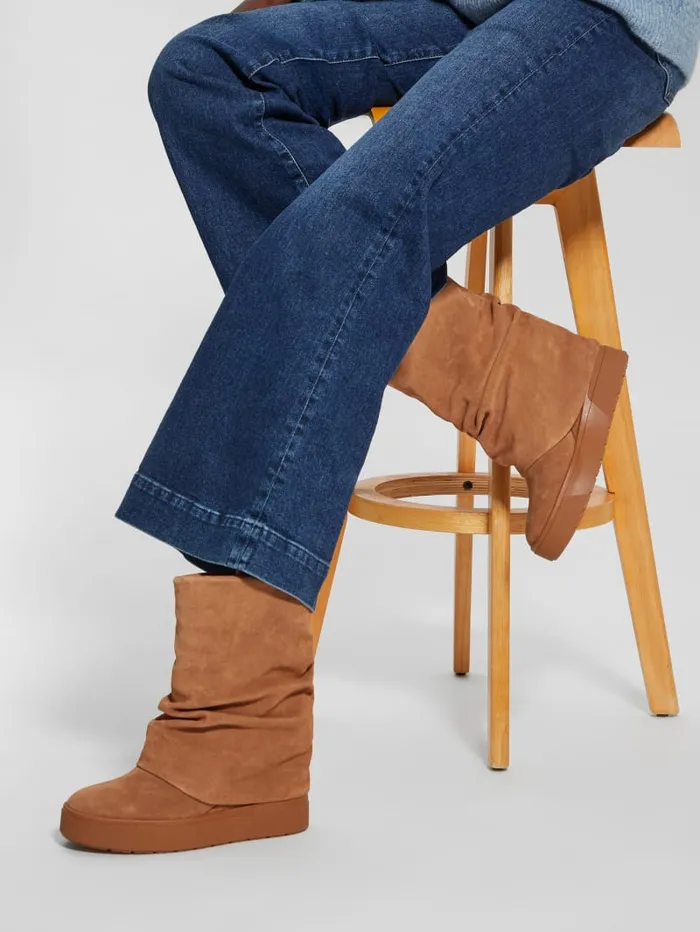 GUESS Shoes Guinna Hidden Wedge Ankle Boots Brown 8211 Women