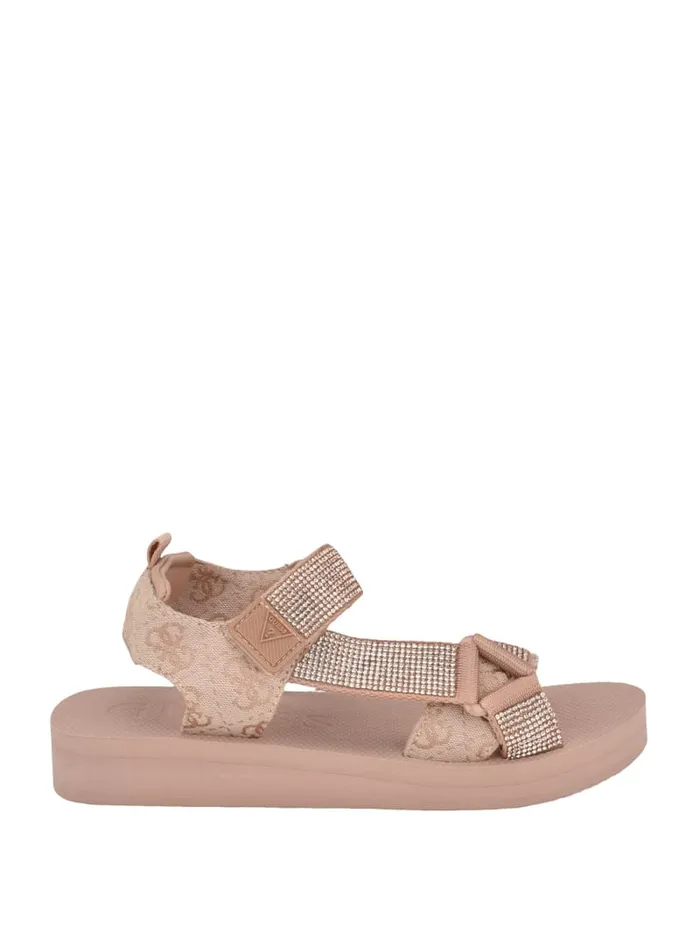 GUESS Shoes Nylaha Rhinestone Flatform Sandals Pink 8211 Women