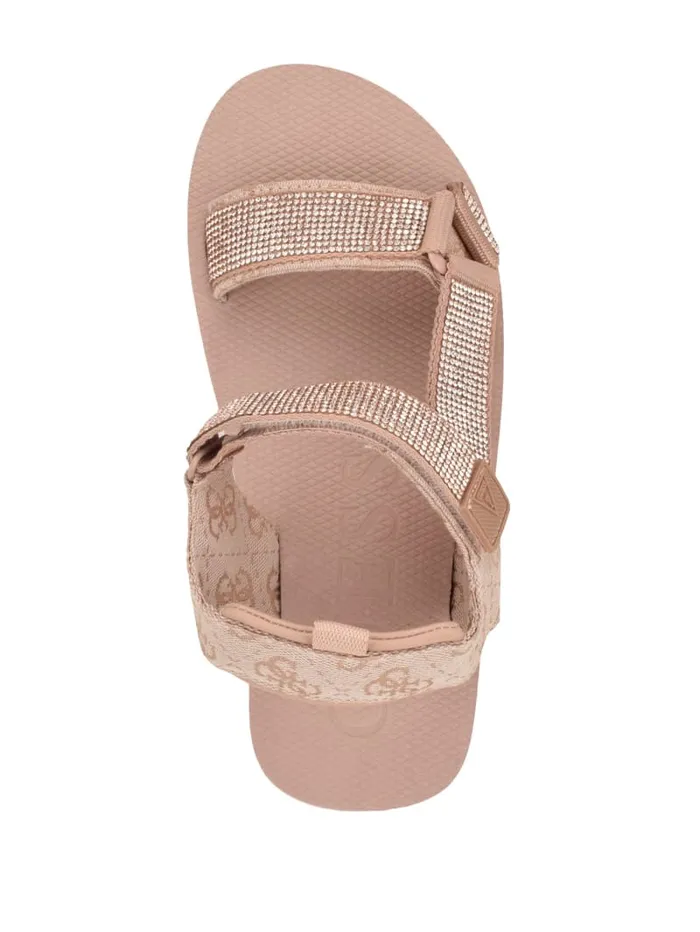 GUESS Shoes Nylaha Rhinestone Flatform Sandals Pink 8211 Women