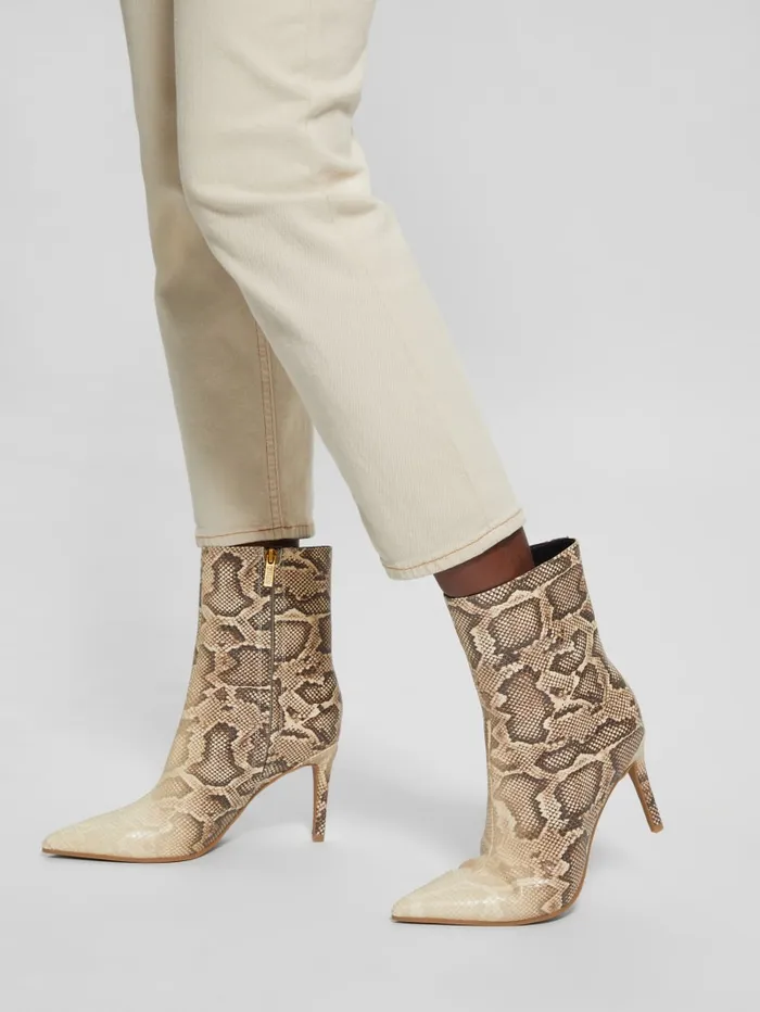 GUESS Shoes Richly FauxLeather Booties Beige 8211 Women