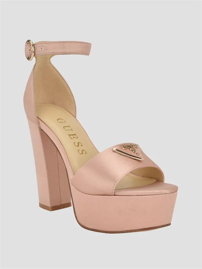 GUESS Shoes Seton Satin Platform Heels Pink 8211 Women