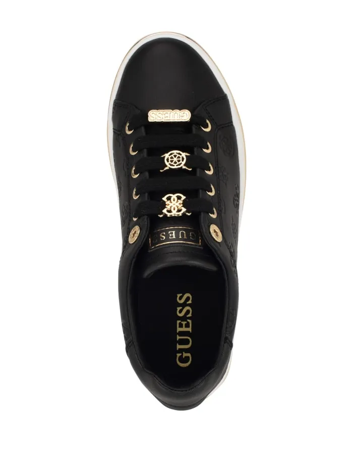 GUESS Shoes Stasey Debossed LowTop Sneakers White 8211 Women