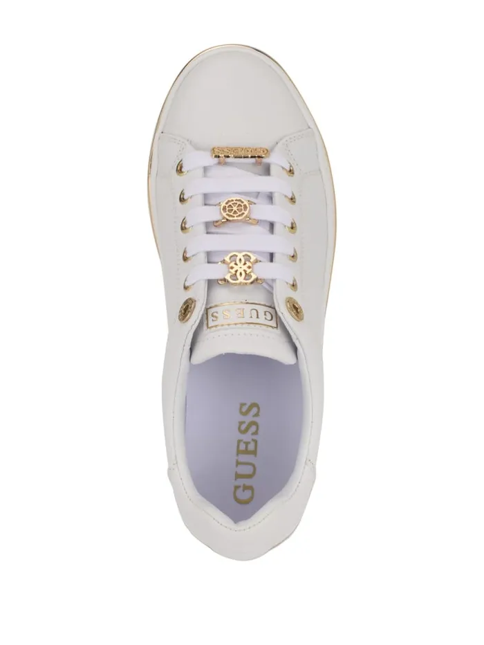 GUESS Shoes Stasey Debossed LowTop Sneakers White 8211 Women