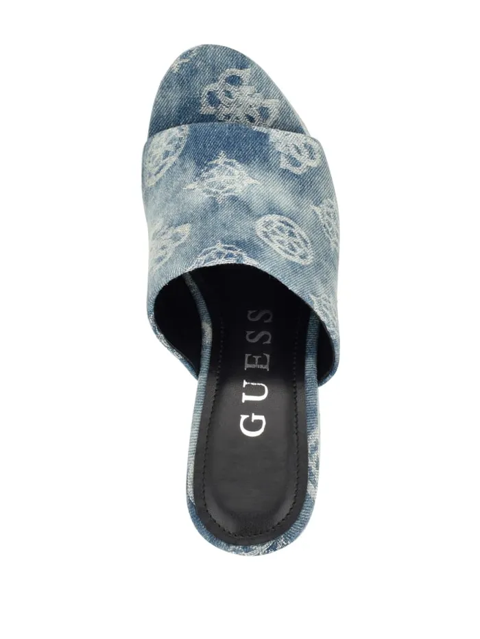 GUESS Shoes Yenise Denim Platform Wedges Blue 8211 Women