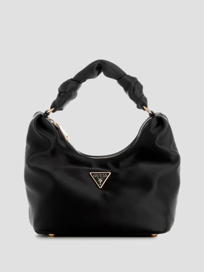 GUESS Shoulder Bags Velina Satin Hobo Bag Black 8211 Unisex