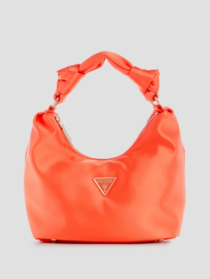 GUESS Shoulder Bags Velina Satin Hobo Bag Black 8211 Unisex