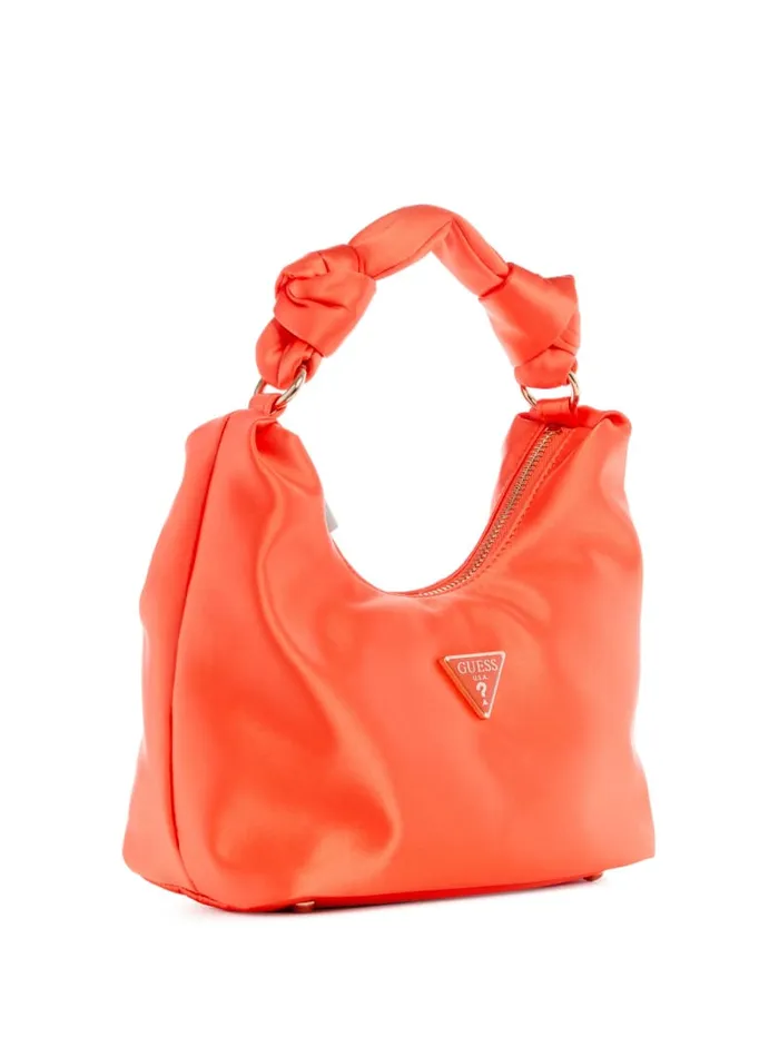 GUESS Shoulder Bags Velina Satin Hobo Bag Black 8211 Unisex