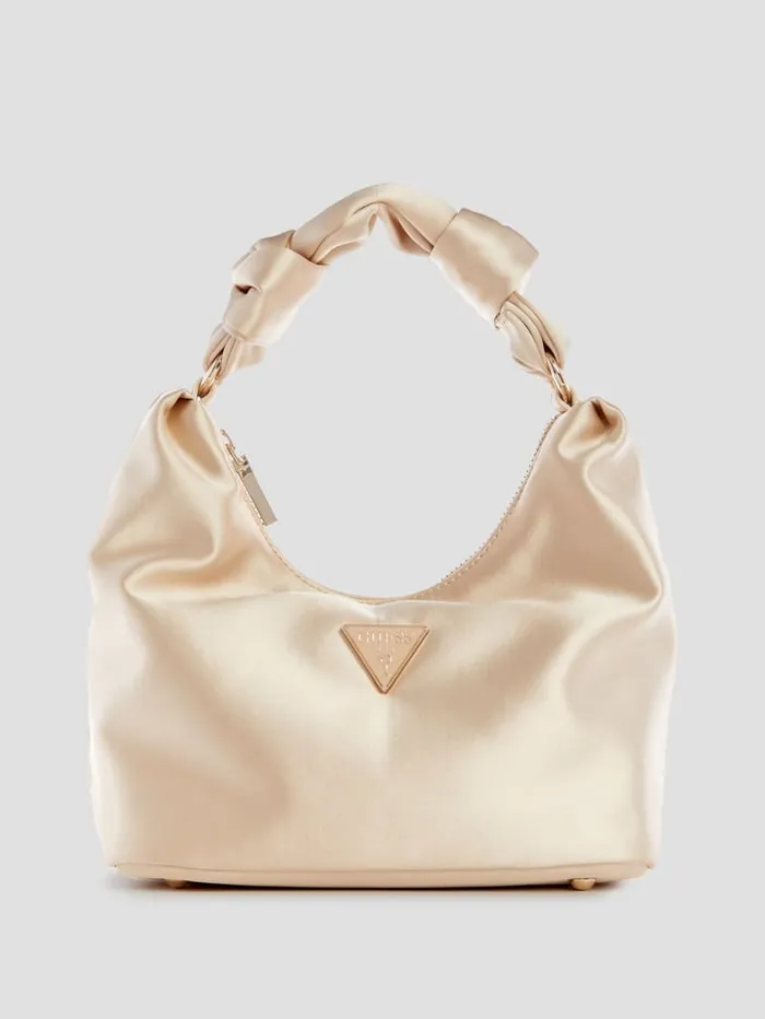 GUESS Shoulder Bags Velina Satin Hobo Bag Black 8211 Unisex