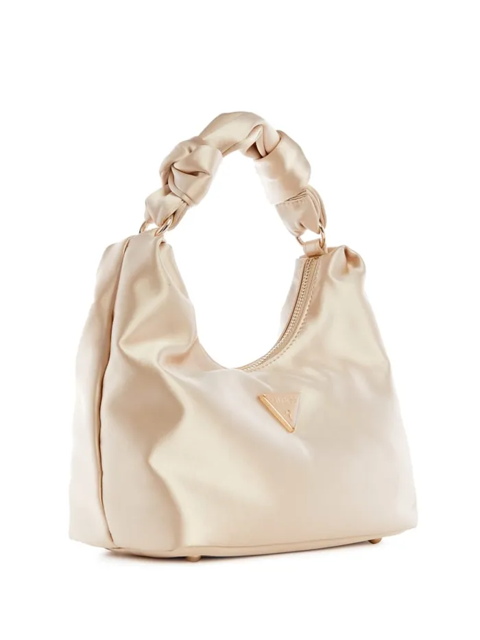 GUESS Shoulder Bags Velina Satin Hobo Bag Black 8211 Unisex