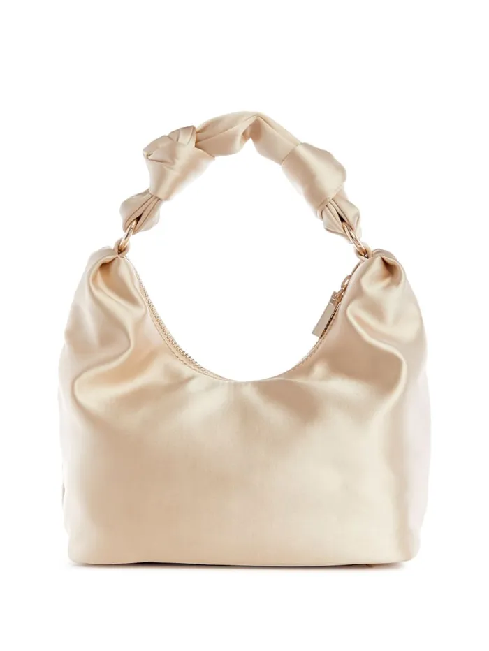 GUESS Shoulder Bags Velina Satin Hobo Bag Black 8211 Unisex
