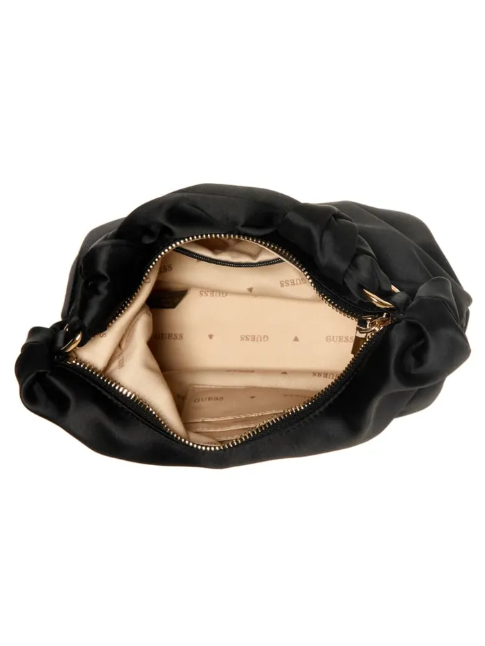 GUESS Shoulder Bags Velina Satin Hobo Bag Black 8211 Unisex