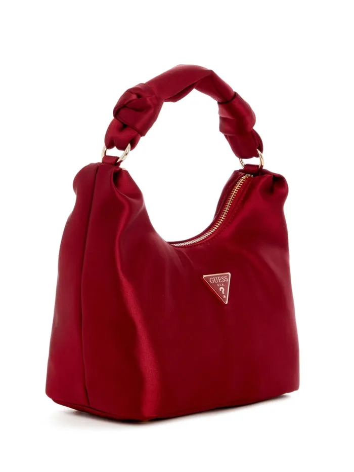 GUESS Shoulder Bags Velina Satin Hobo Bag Black 8211 Unisex