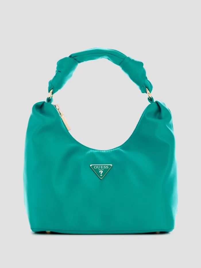 GUESS Shoulder Bags Velina Satin Hobo Bag Black 8211 Unisex