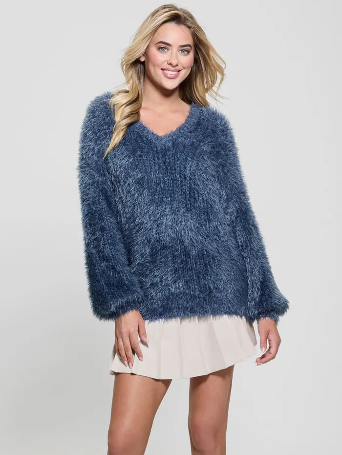 GUESS Sweaters and Knits Natsumi Fuzzy Sweater Blue 8211 Women