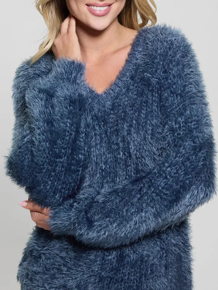 GUESS Sweaters and Knits Natsumi Fuzzy Sweater Blue 8211 Women