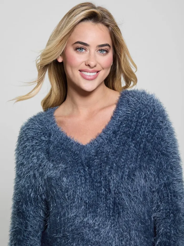 GUESS Sweaters and Knits Natsumi Fuzzy Sweater Blue 8211 Women