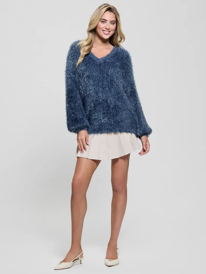 GUESS Sweaters and Knits Natsumi Fuzzy Sweater Blue 8211 Women