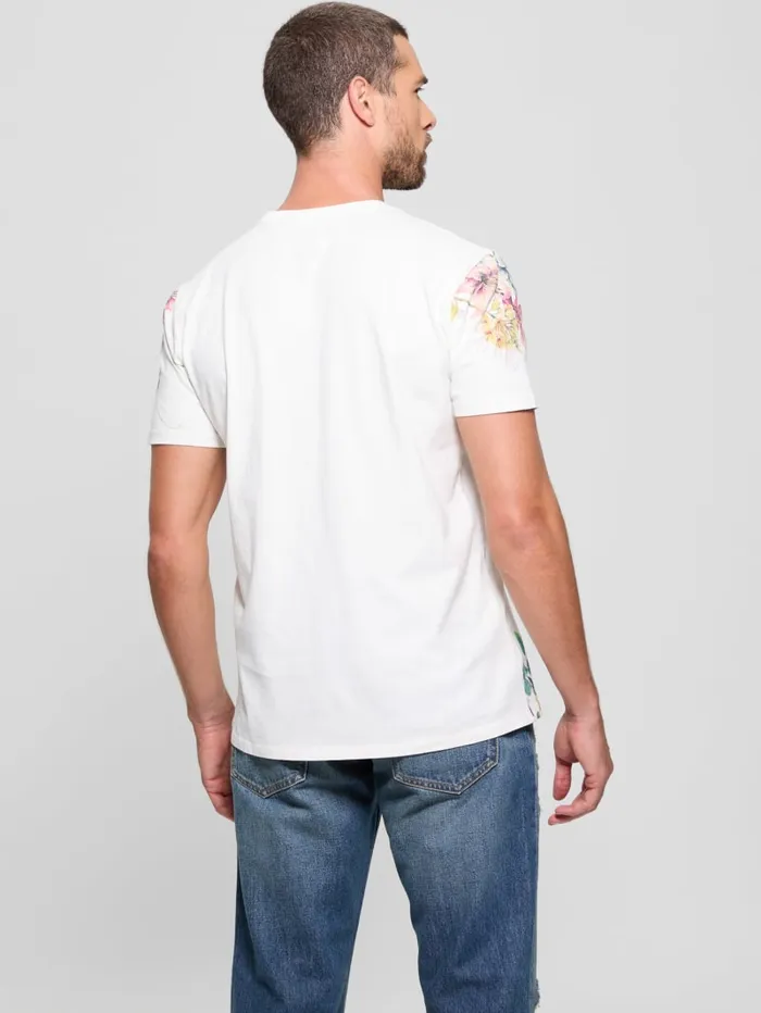 GUESS T Shirts and Tanks Eco Floral Hawk Tee White 8211 Men