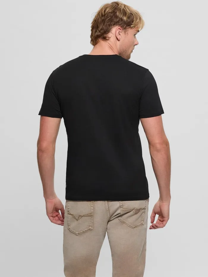 GUESS T Shirts and Tanks Eco Velvet Signature Tee Black 8211 Men
