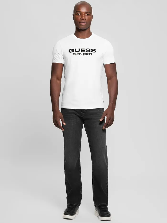 GUESS T Shirts and Tanks Eco Velvet Signature Tee Black 8211 Men