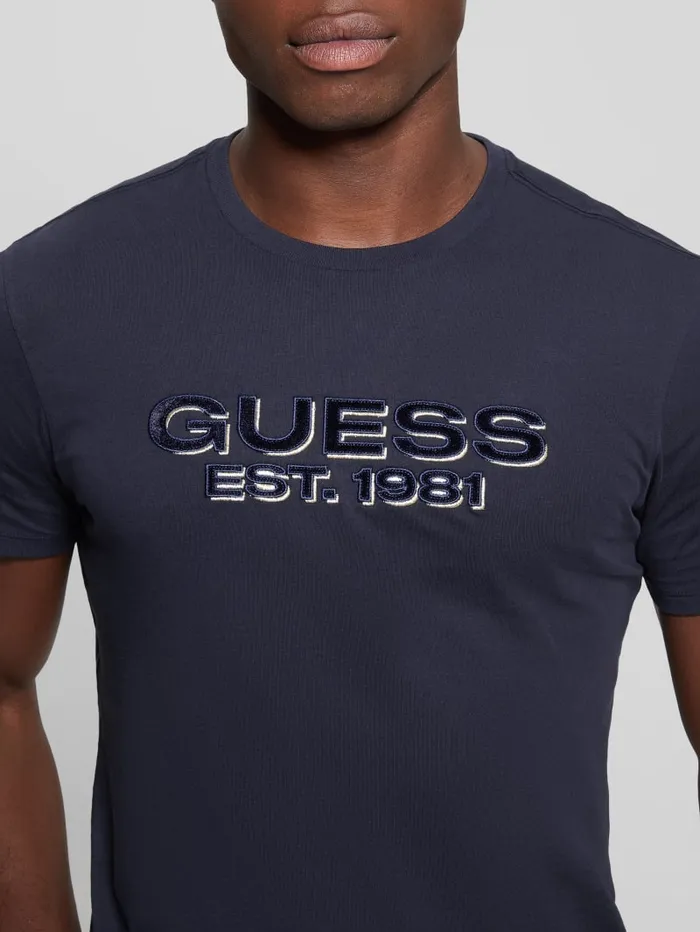 GUESS T Shirts and Tanks Eco Velvet Signature Tee Black 8211 Men