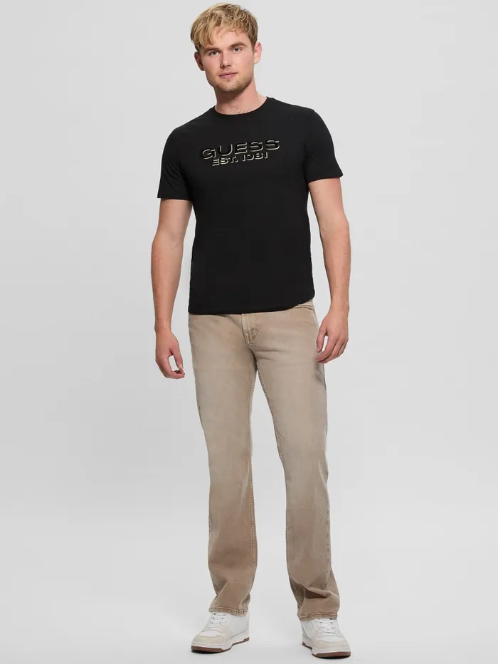 GUESS T Shirts and Tanks Eco Velvet Signature Tee Black 8211 Men