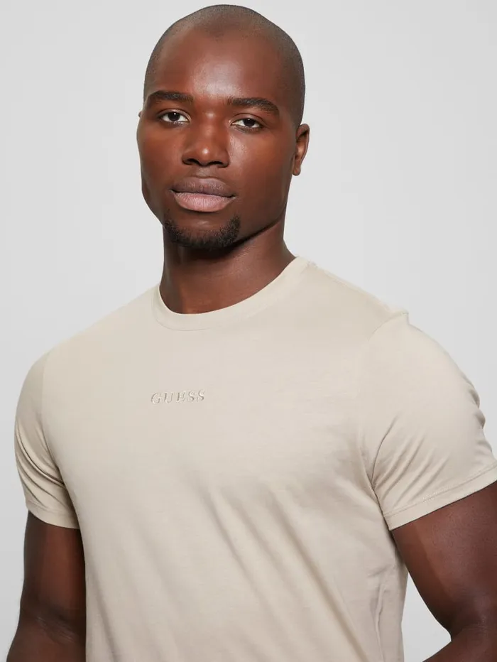 GUESS T Shirts and Tanks Embroidered Signature Tee Blue 8211 Men