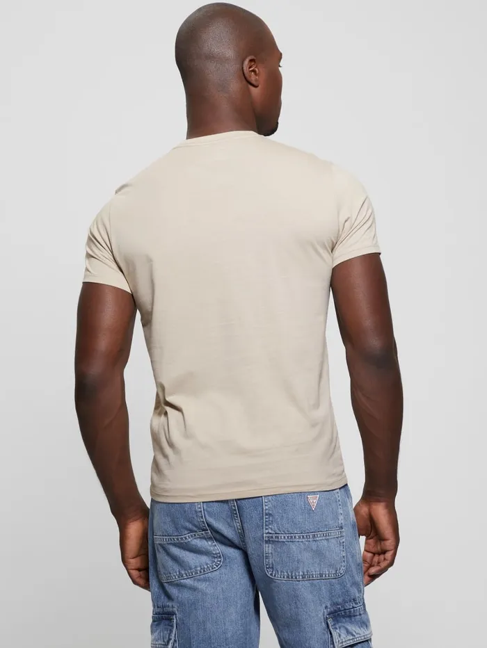 GUESS T Shirts and Tanks Embroidered Signature Tee Blue 8211 Men