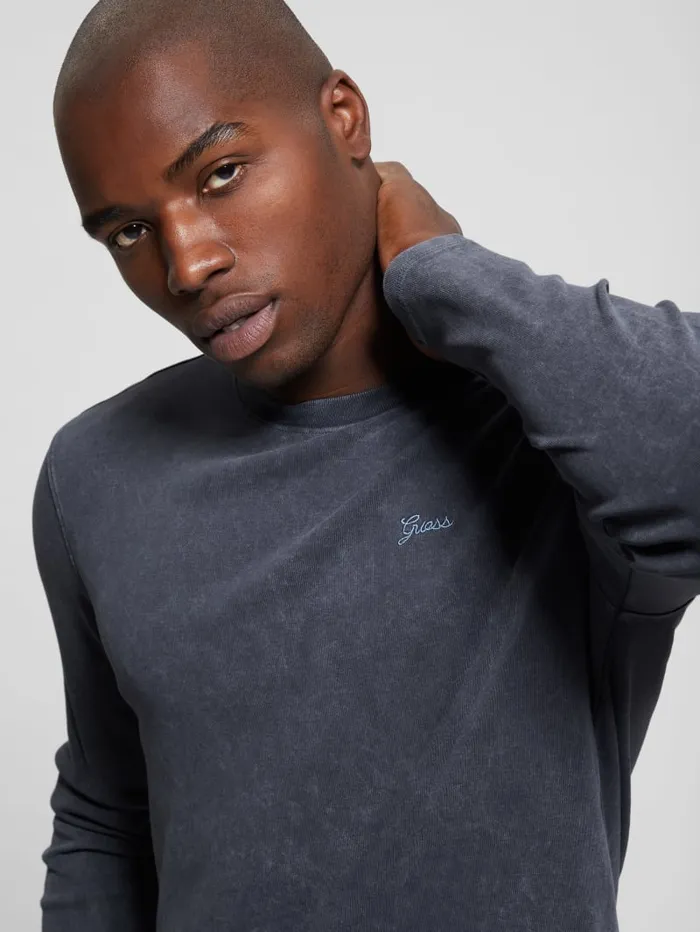 GUESS T Shirts and Tanks Hillside Washed Tee Blue 8211 Men