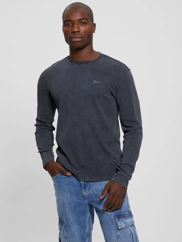 GUESS T Shirts and Tanks Hillside Washed Tee Blue 8211 Men