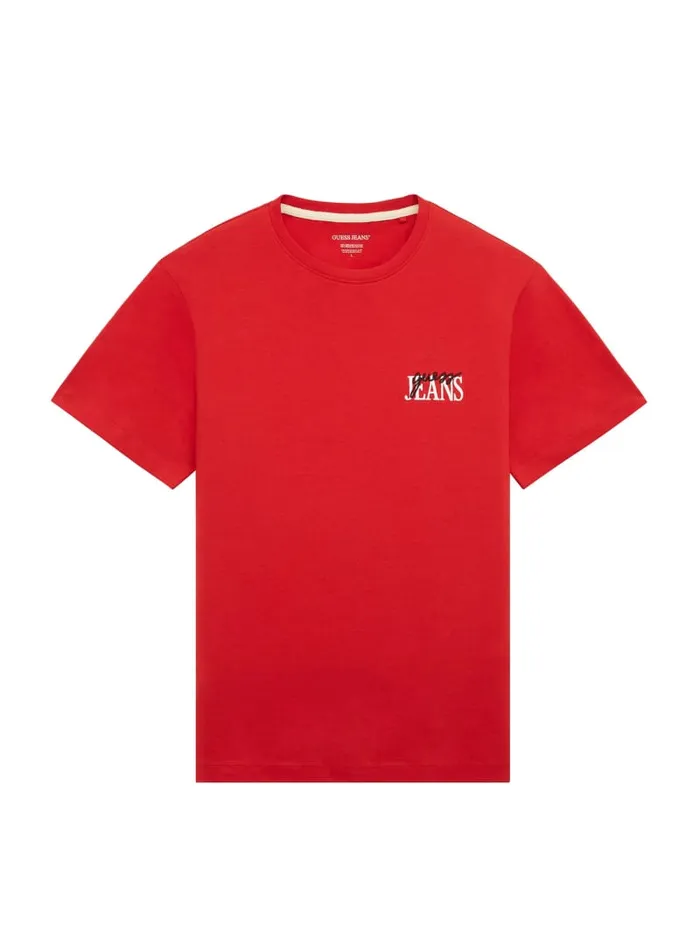 GUESS T Shirts and Tanks Mixed Chest Logo Tee Red 8211 Men