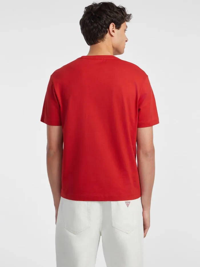 GUESS T Shirts and Tanks Mixed Chest Logo Tee Red 8211 Men