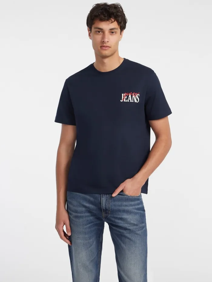 GUESS T Shirts and Tanks Mixed Chest Logo Tee Red 8211 Men