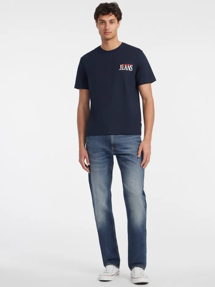 GUESS T Shirts and Tanks Mixed Chest Logo Tee Red 8211 Men
