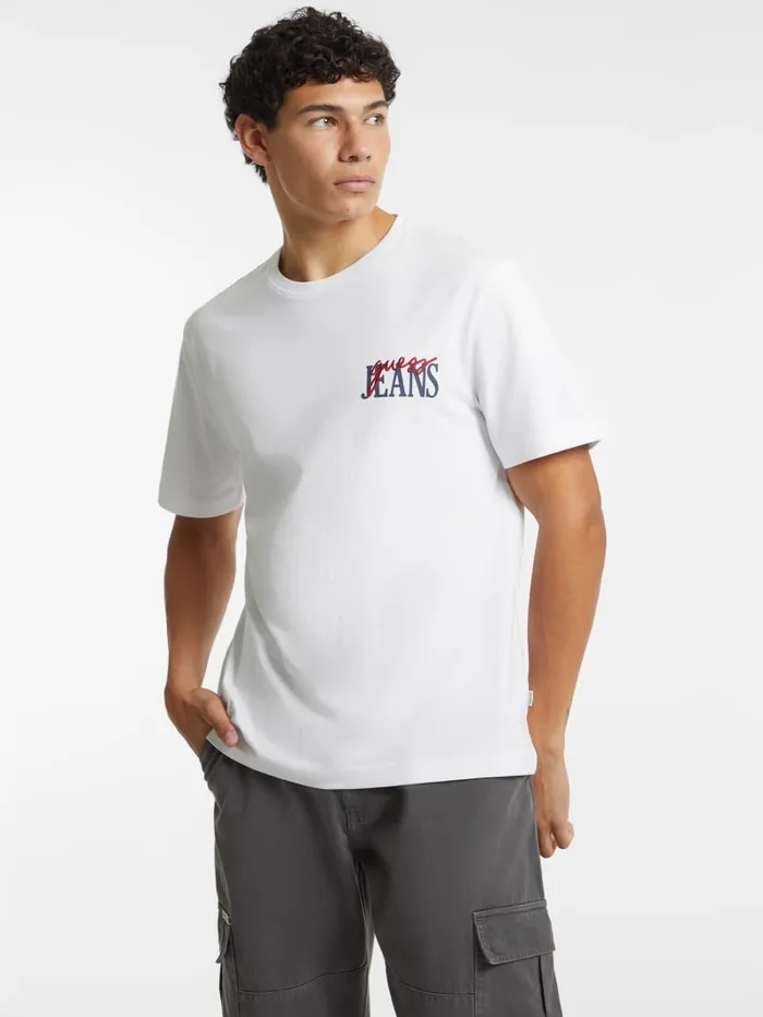 GUESS T Shirts and Tanks Mixed Chest Logo Tee Red 8211 Men