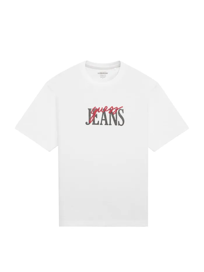 GUESS T Shirts and Tanks Mixed Logo Tee White 8211 Men