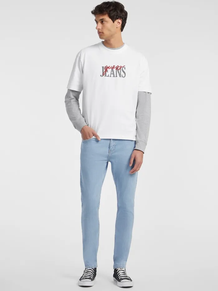 GUESS T Shirts and Tanks Mixed Logo Tee White 8211 Men