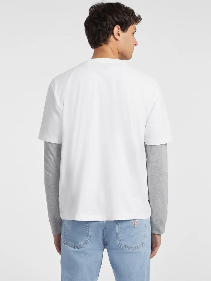 GUESS T Shirts and Tanks Mixed Logo Tee White 8211 Men