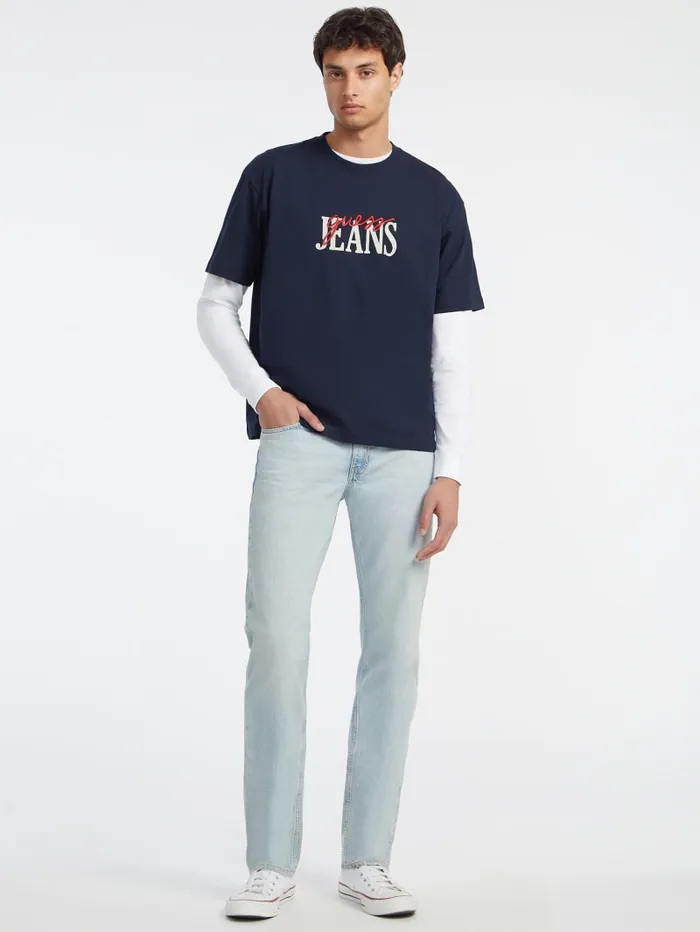GUESS T Shirts and Tanks Mixed Logo Tee White 8211 Men