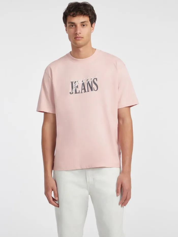 GUESS T Shirts and Tanks Mixed Logo Tee White 8211 Men