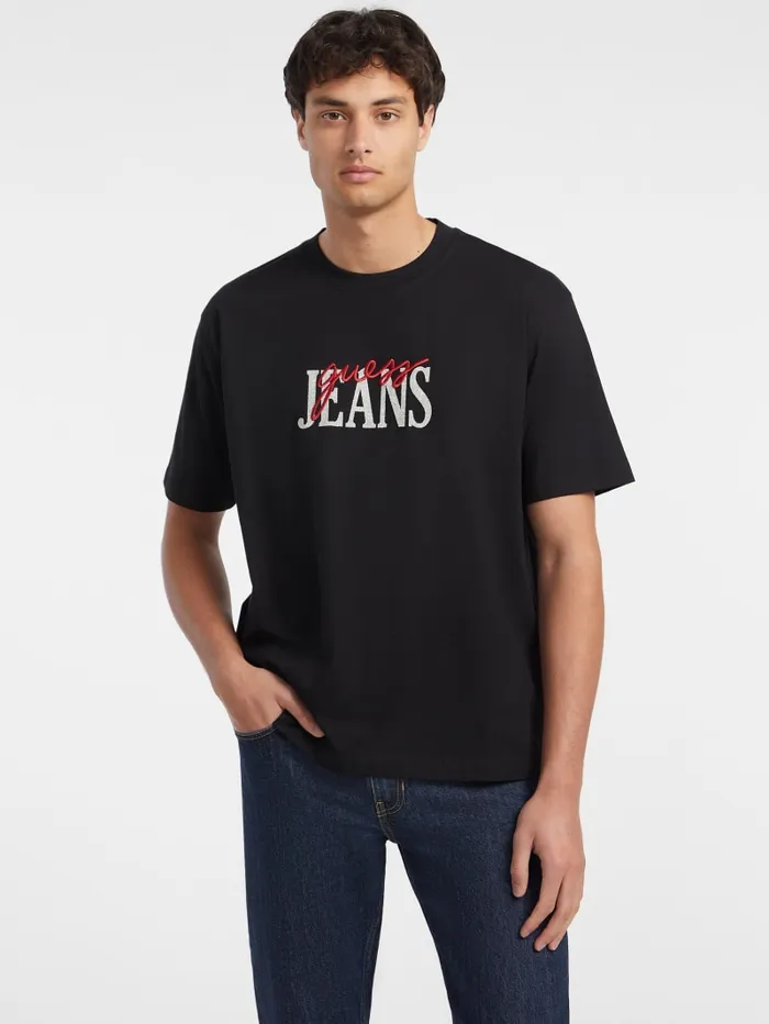 GUESS T Shirts and Tanks Mixed Logo Tee White 8211 Men