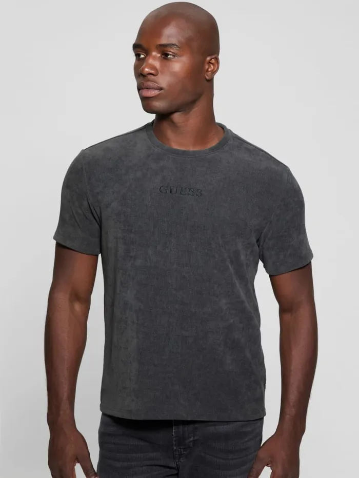 GUESS T Shirts and Tanks Ribbed Crewneck Tee Black 8211 Men