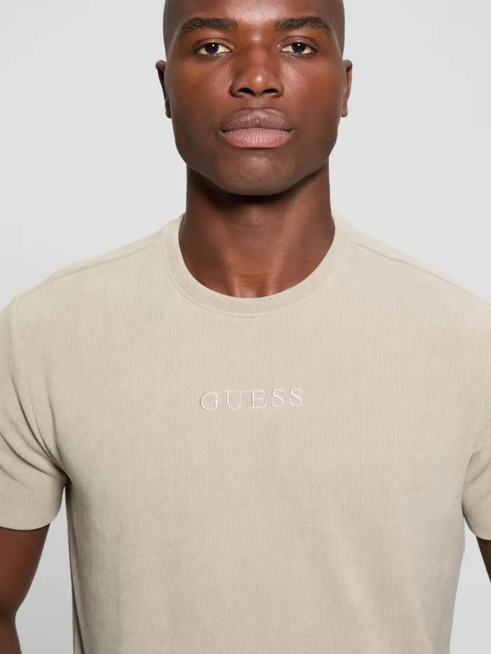 GUESS T Shirts and Tanks Ribbed Crewneck Tee Black 8211 Men