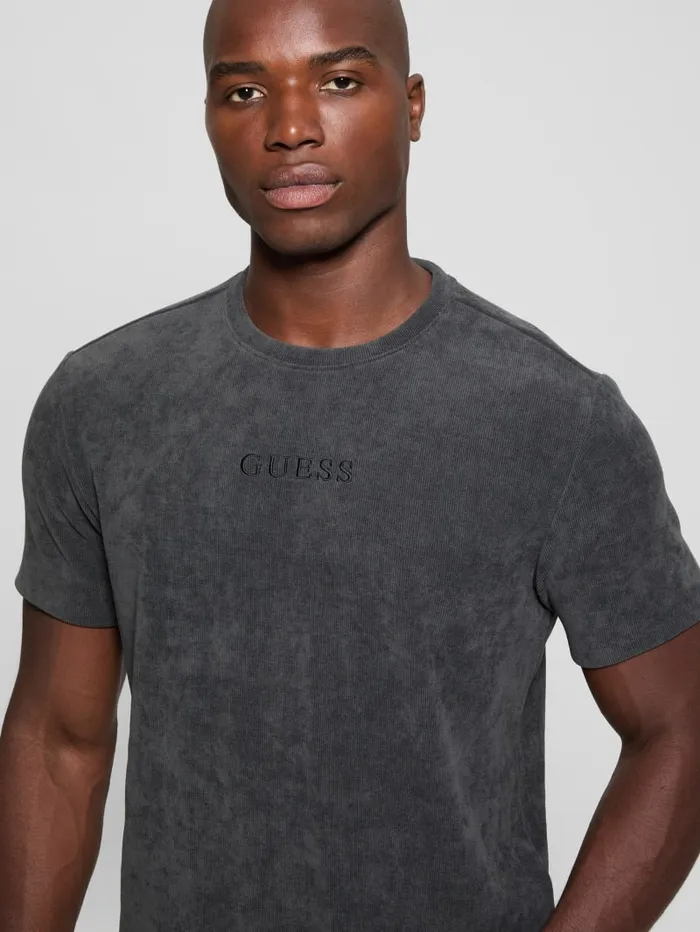 GUESS T Shirts and Tanks Ribbed Crewneck Tee Black 8211 Men