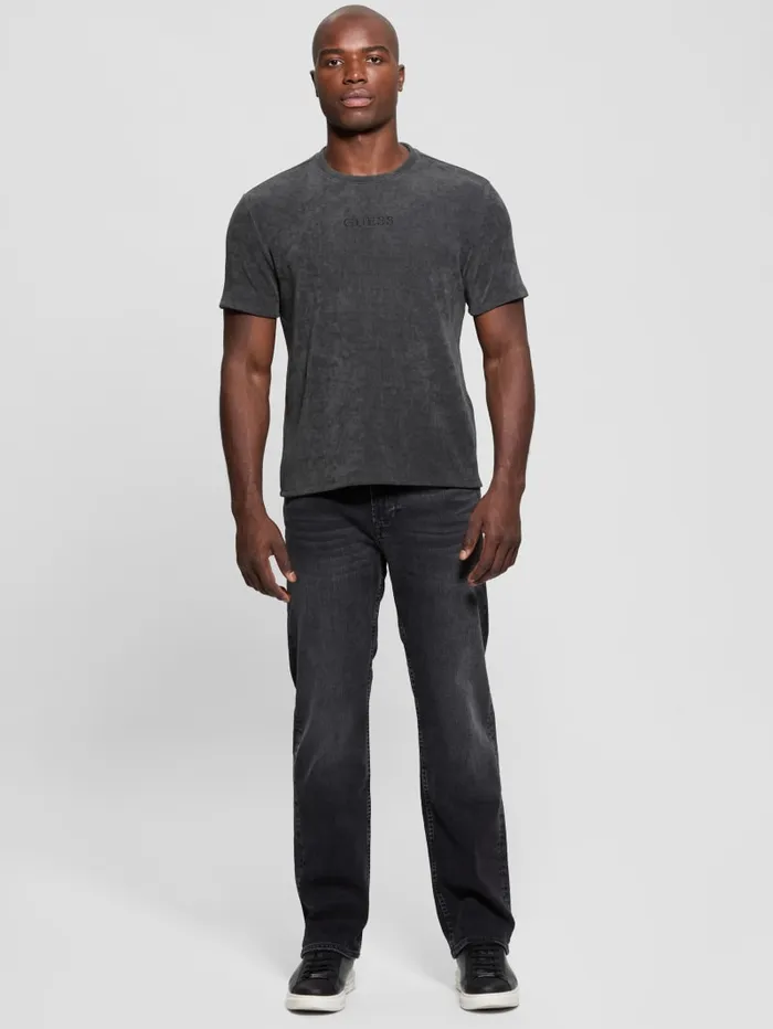 GUESS T Shirts and Tanks Ribbed Crewneck Tee Black 8211 Men